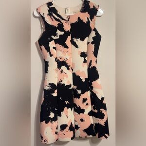 H&M Black and Pink Abstract Dress